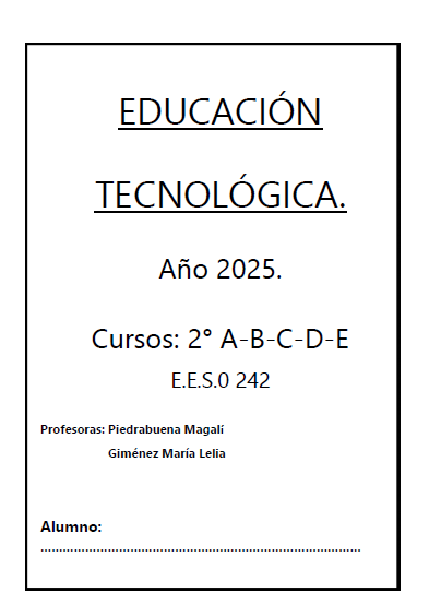 EDUCACION TECNOLOGICA 2° AÑO