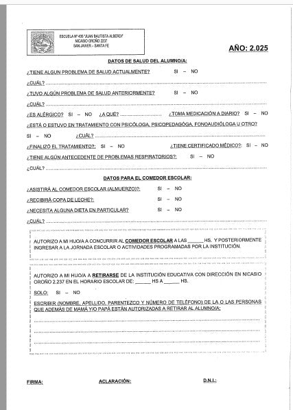 FICHA DATOS DEL ALUMNO 6° GRADO