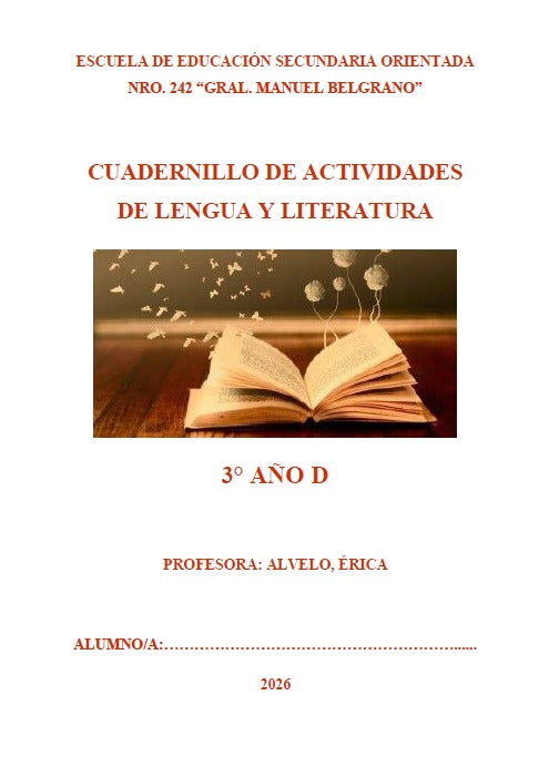 LENGUA Y LITERATURA 3° AÑO "D"