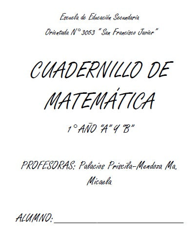 MATEMATICA 1° año A B