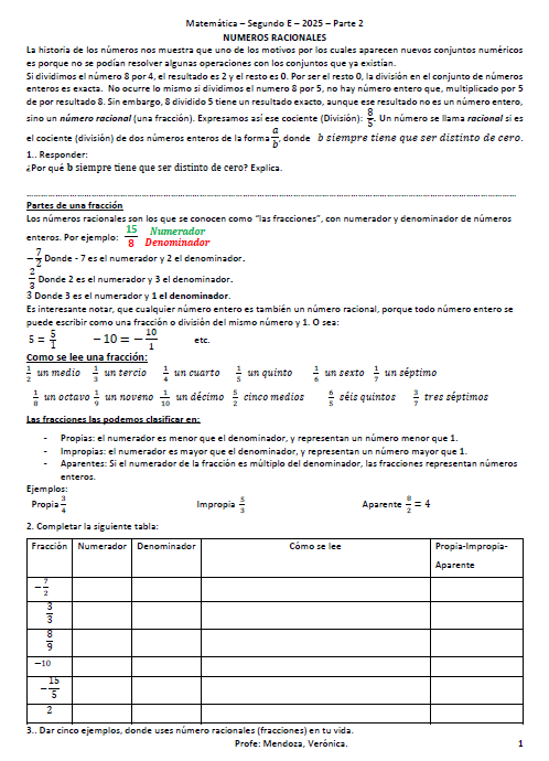 MATEMATICA  2° AÑO E