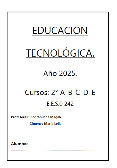 EDUCACION TECNOLOGICA  2° AÑO