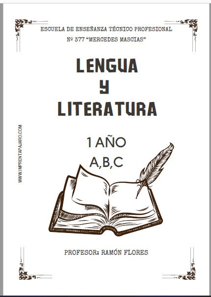 LENGUA Y LITERATURA 1° AÑO