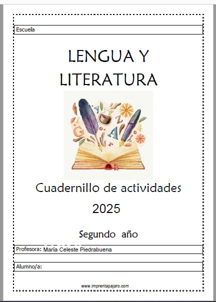 LENGUA Y LITERATURA  2° AÑO