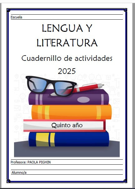 LENGUA Y LITERATURA  5° AÑO