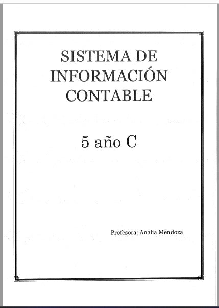 SISTEMA DE INFORMACIÓN CONTABLE 5° AÑO