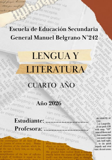 LENGUA Y LITERATURA 4° AÑO