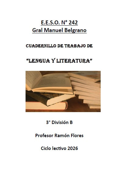 LENGUA Y LITERATURA  3° AÑO B