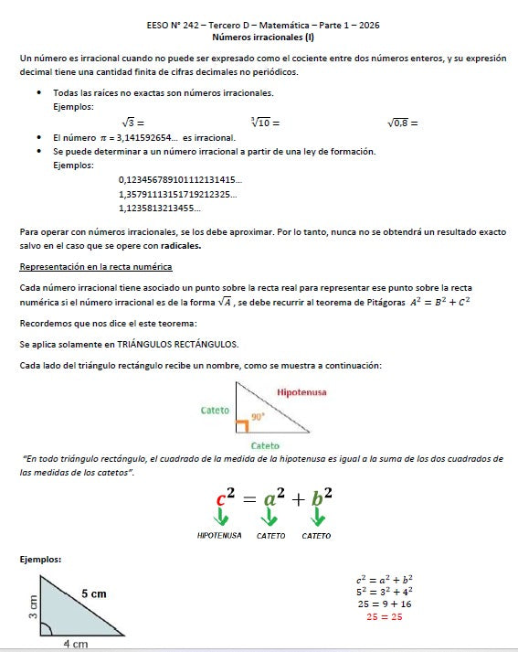 MATEMATICA  3° AÑO "D"