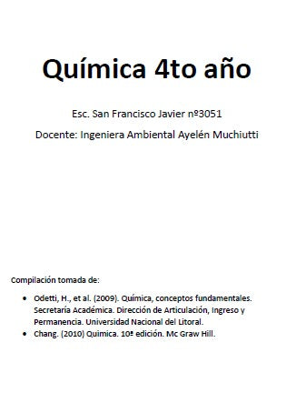 QUIMICA 4° Año