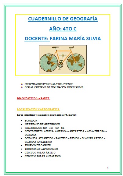 GEOGRAFIA 4° AÑO C