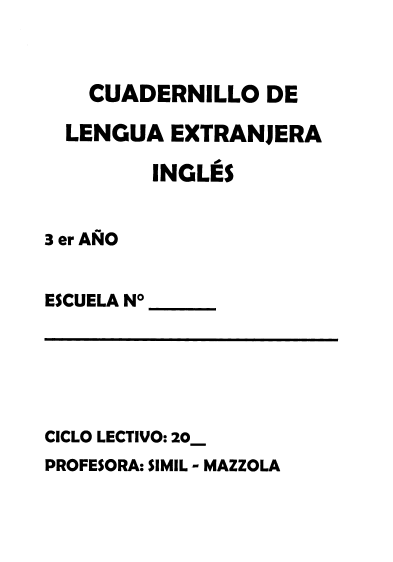 INGLES 3° AÑO